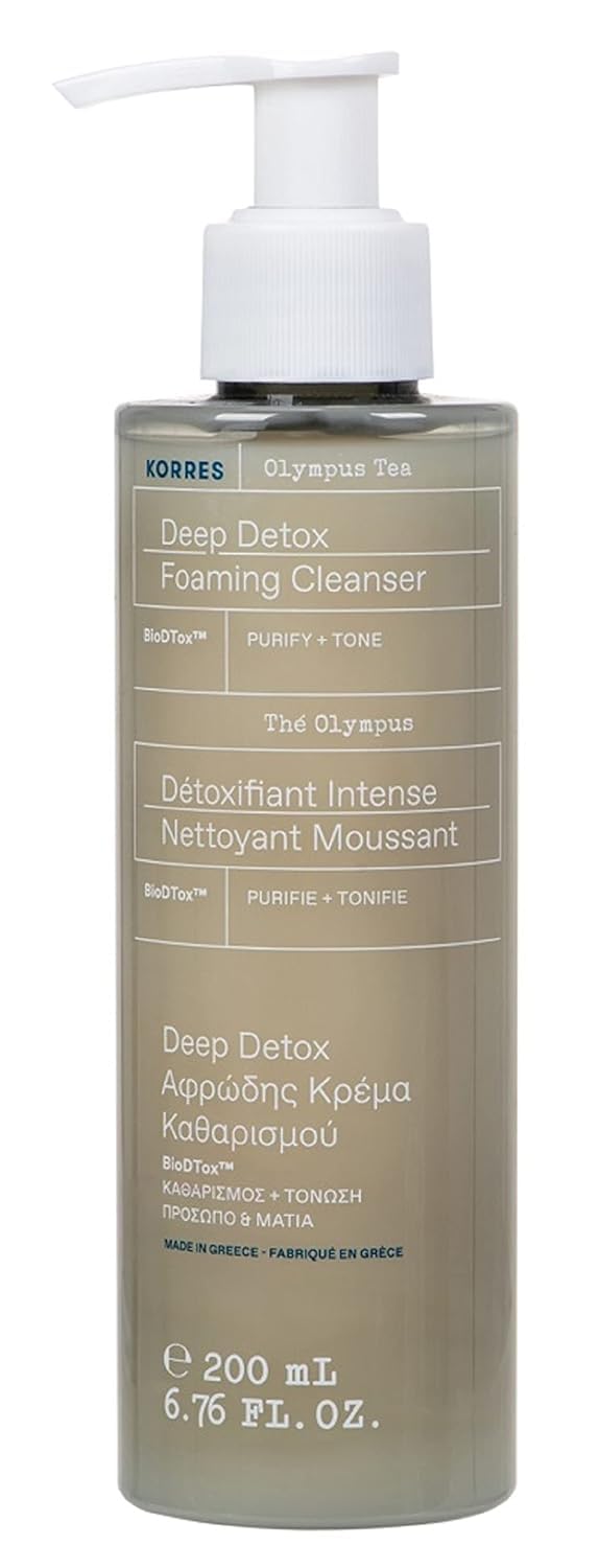 KORRES Olympus Tea Foaming Cream Cleanser Gentle Face Wash With Organic Greek Mountain Tea Creamtofoam Formula For Everyday Use Rinses Away Makeup  Residue Leaves Skin Fresh  Soft 676 Fl Oz